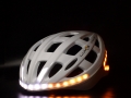 White helmet lights illuminated