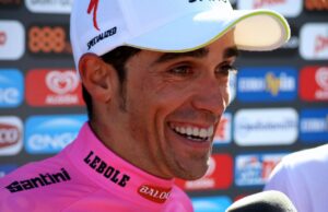 Alberto Contador w koszulce lidera Giro d'Italia