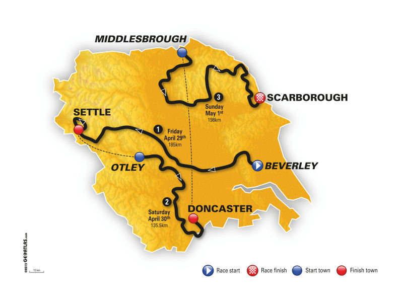Trasa Tour de Yorkshire 2016