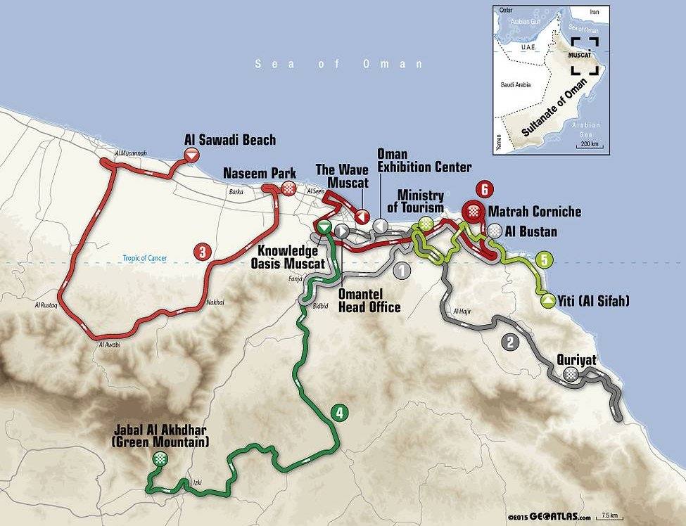 Trasa Tour of Oman 2016