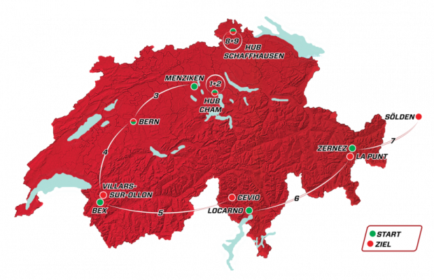 mapa Tour de Suisse 2017