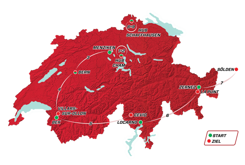 mapa Tour de Suisse 2017