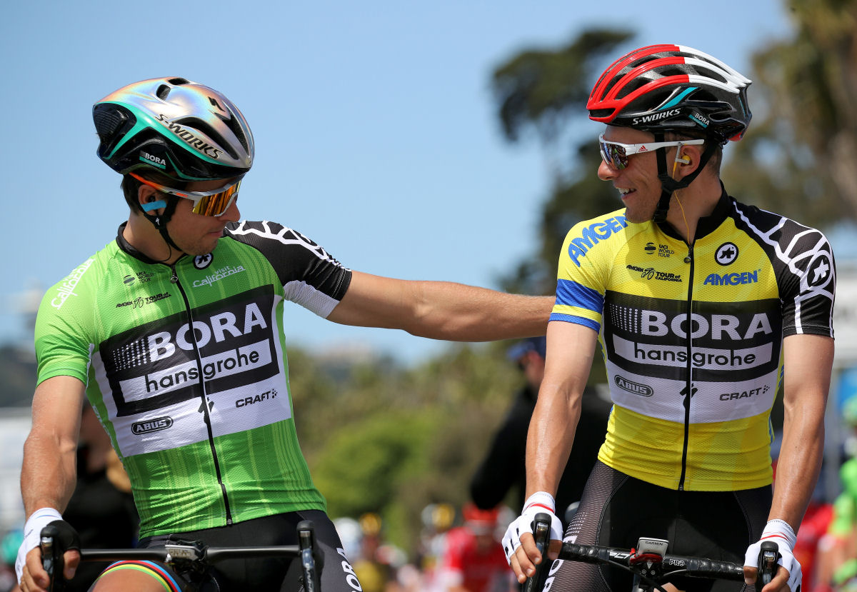Peter Sagan i Rafał Majka w koszulkach liderów Tour of California