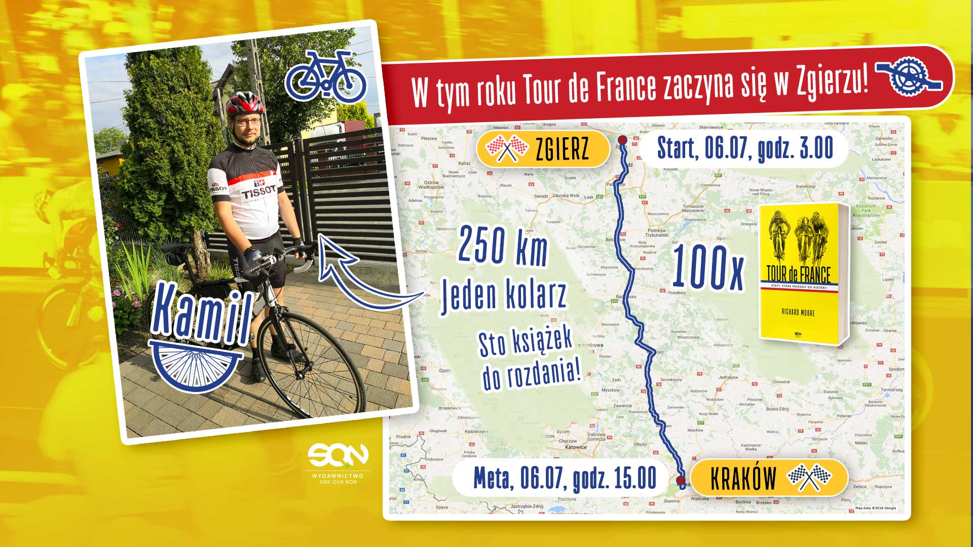 Tour de France startuje… w Zgierzu! SQN rozdaje 100 książek