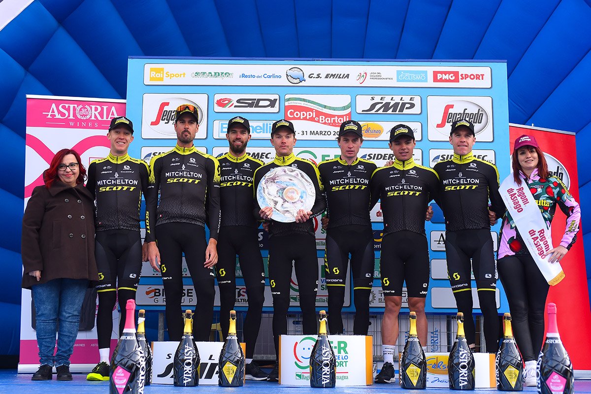 Settimana Coppi e Bartali 2019: etap 1b. Mitchelton-Scott najszybszy