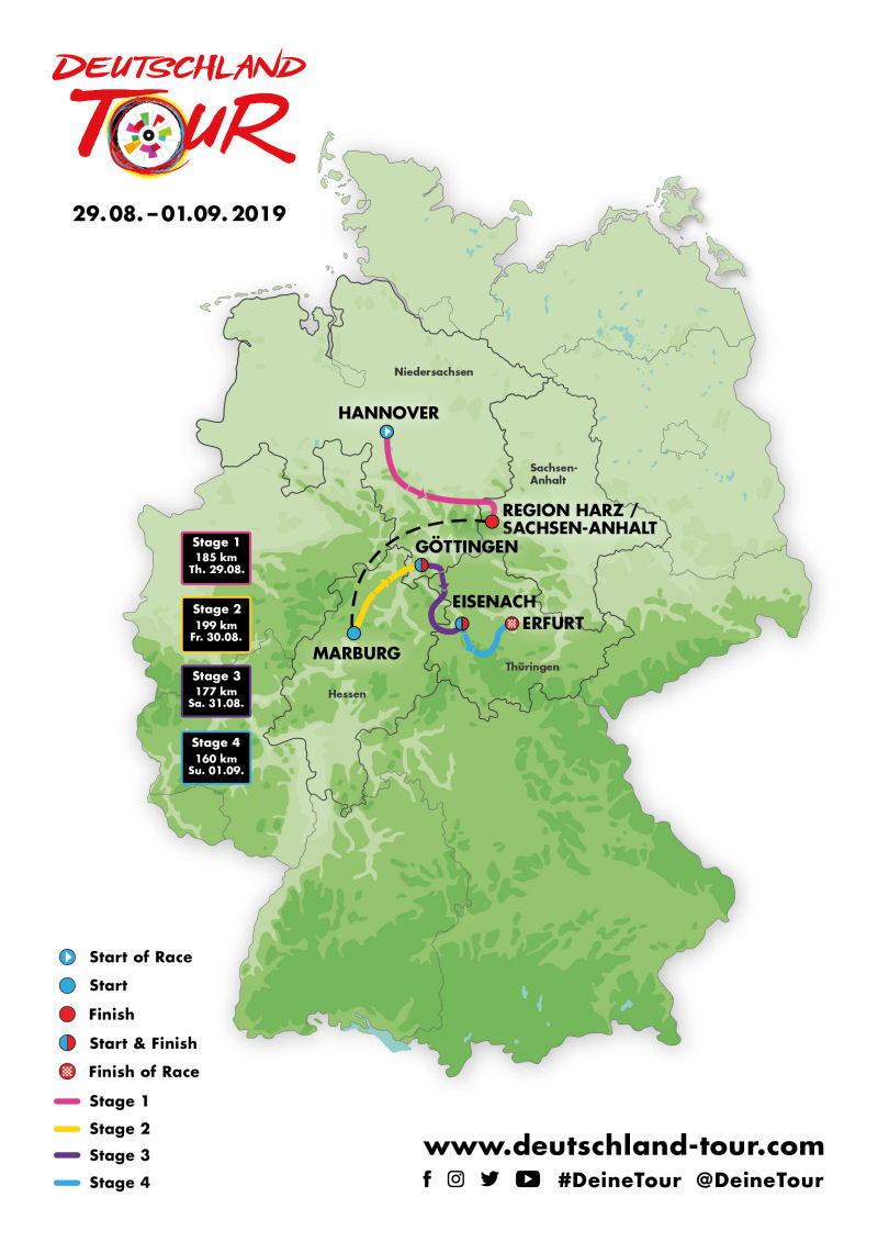 mapka Deutschland Tour 2019