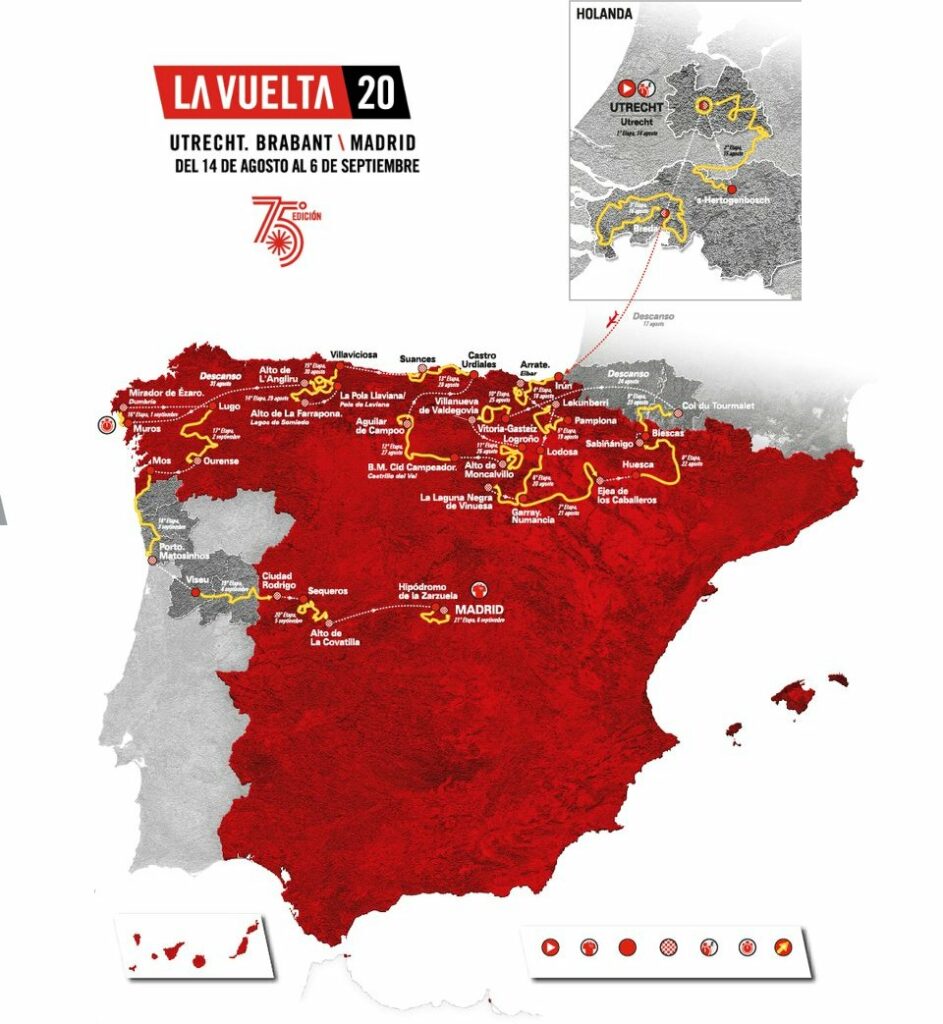 mapka Vuelta a Espana 2020