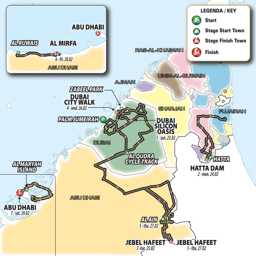 mapka UAE Tour 2020