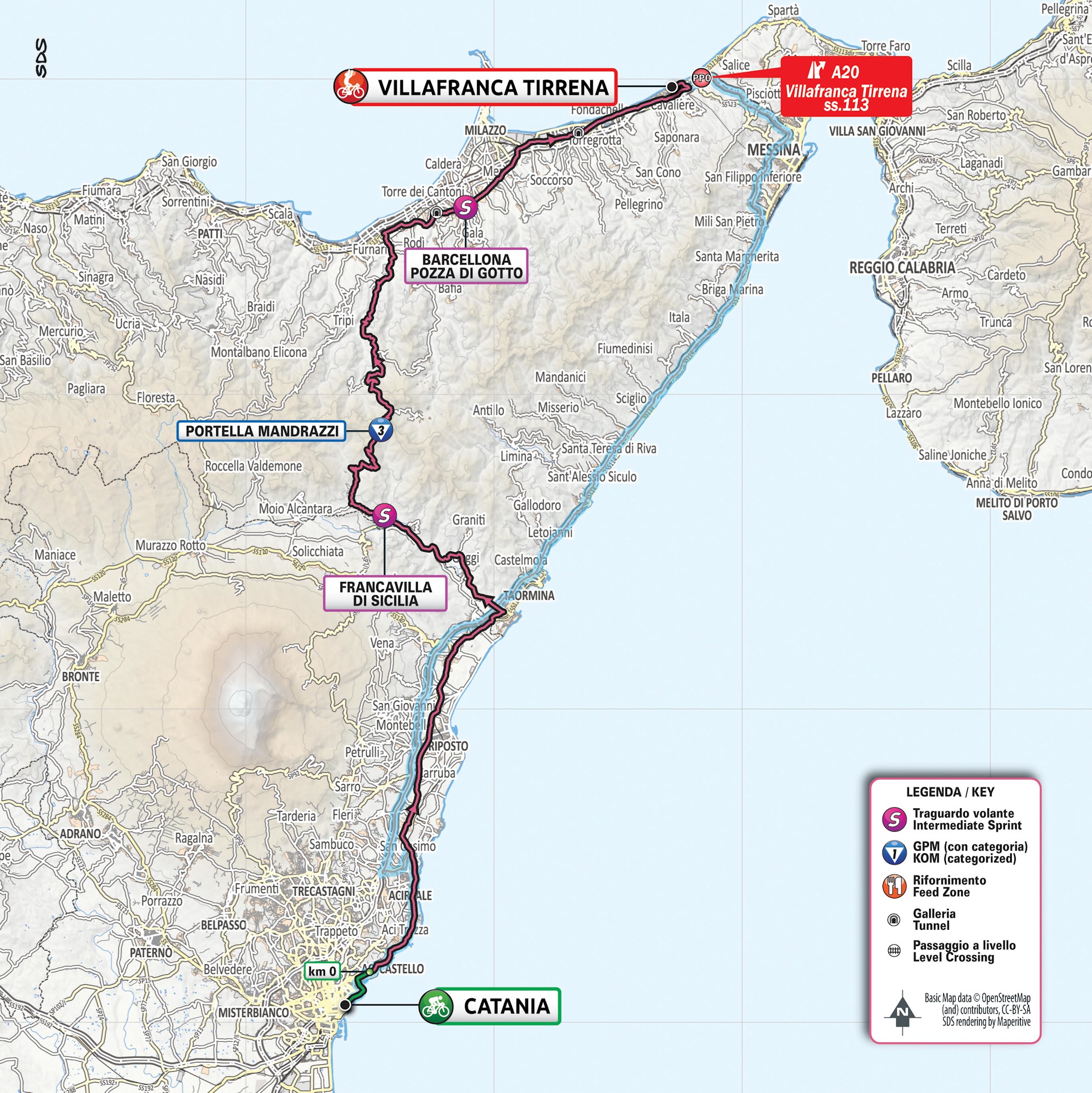 mapa 4. etapu Giro d'Italia 2020