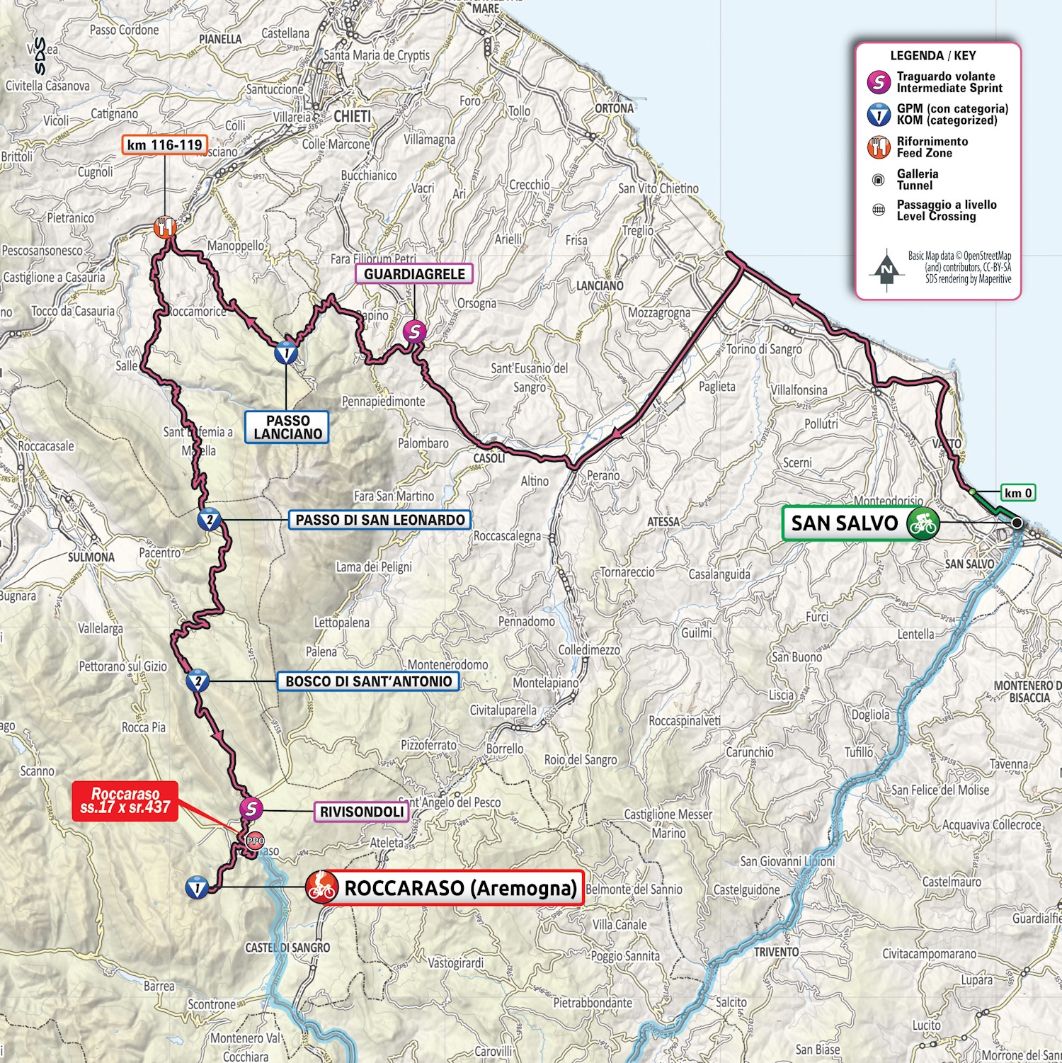 mapka 9. etapu Giro d'Italia 2020