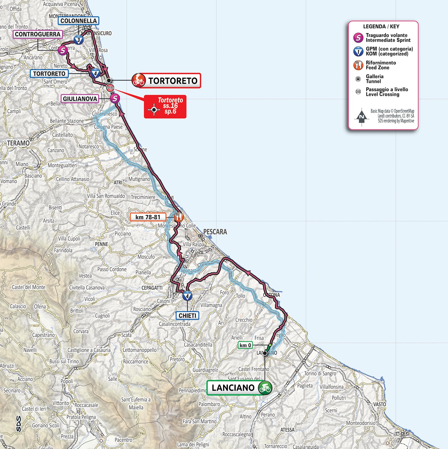 mapa 10. etapu Giro d'Italia 2020
