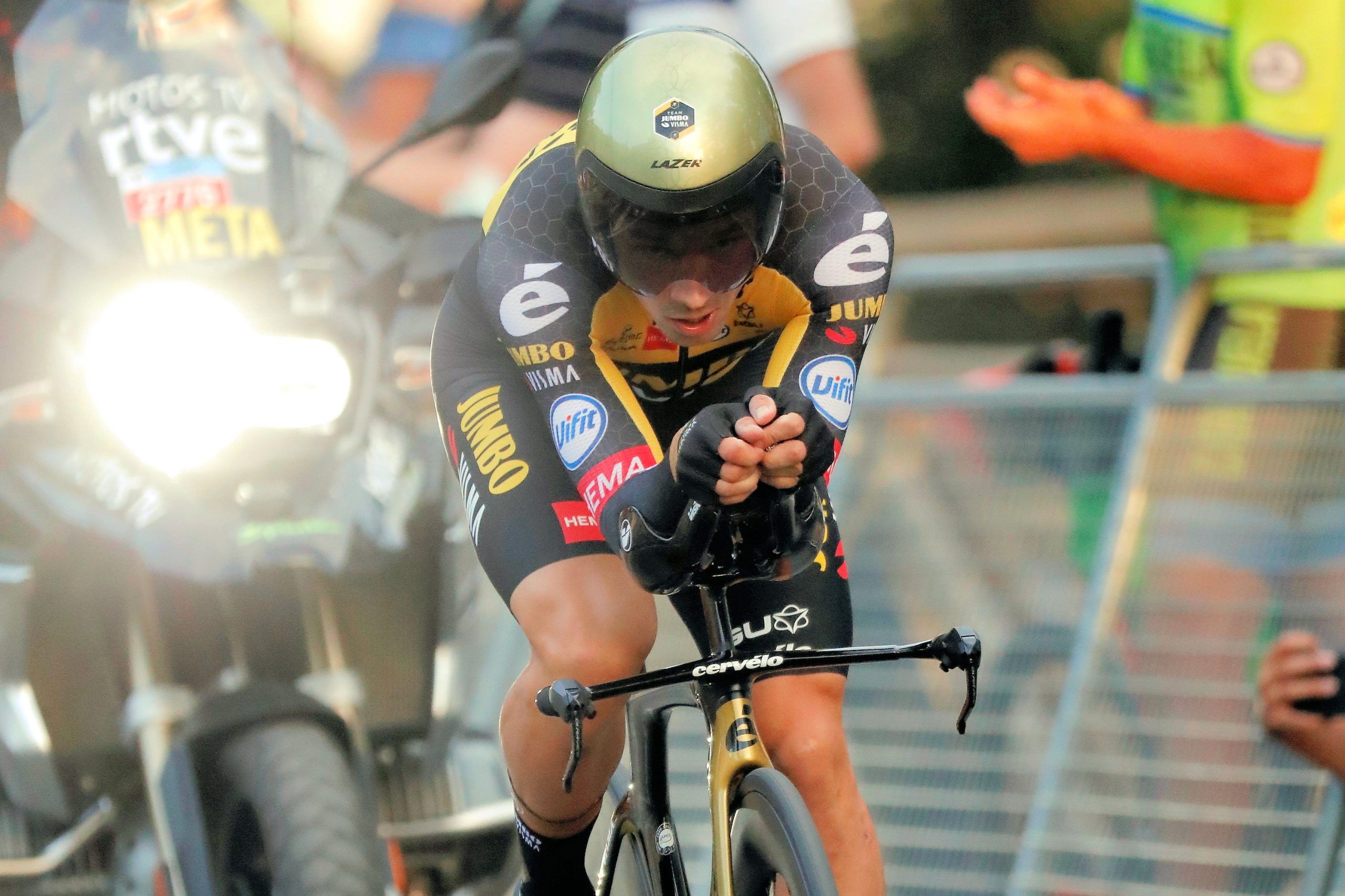Primoz Roglic na czasówce podczas Vuelta a Espana