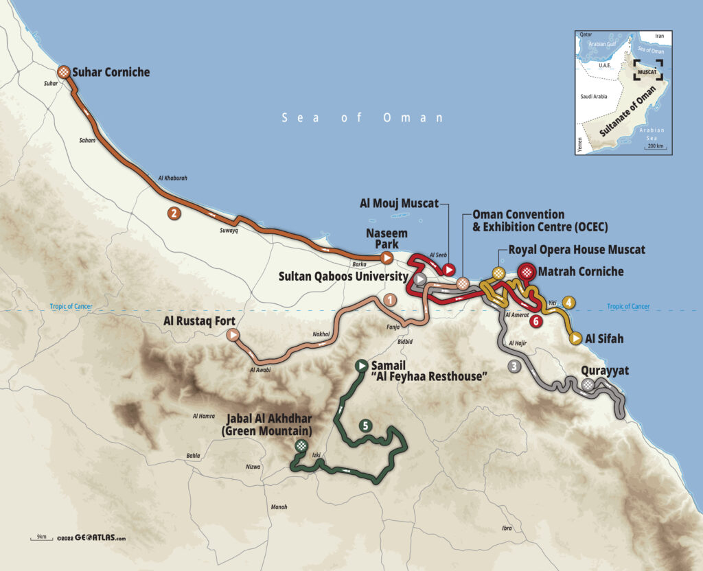 Mapa Tour of Oman 2022