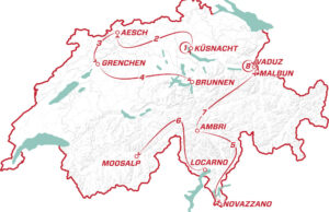 Mapka Tour de Suisse 2022