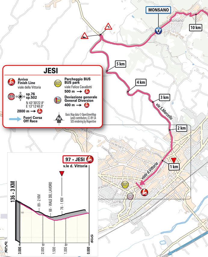 Trasa końcówki 10. etapu Giro d'Italia 2022