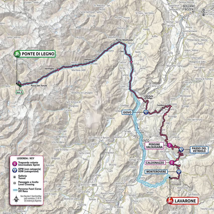 Trasa przejazdu 17. etapu Giro d'Italia 2022