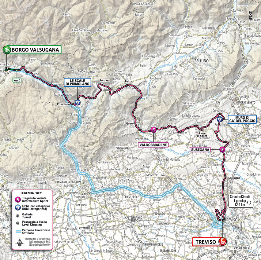 Trasa 18. etapu Giro d'Italia 2022