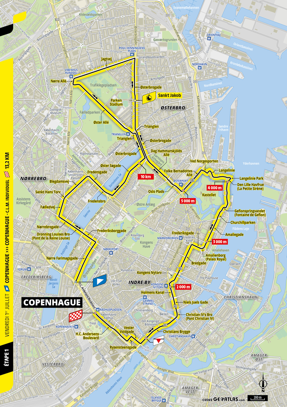 trasa 1. etapu Tour de France 2022
