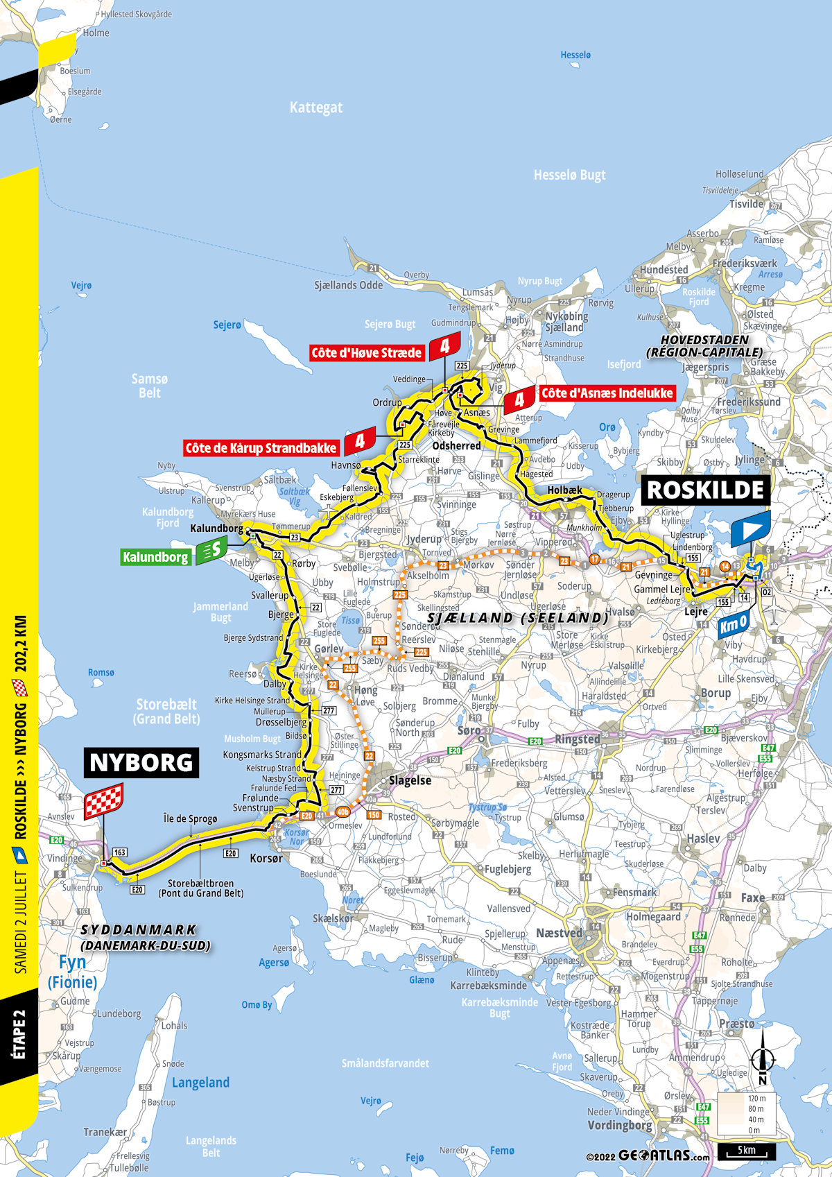 trasa 2. etapu Tour de France 2022