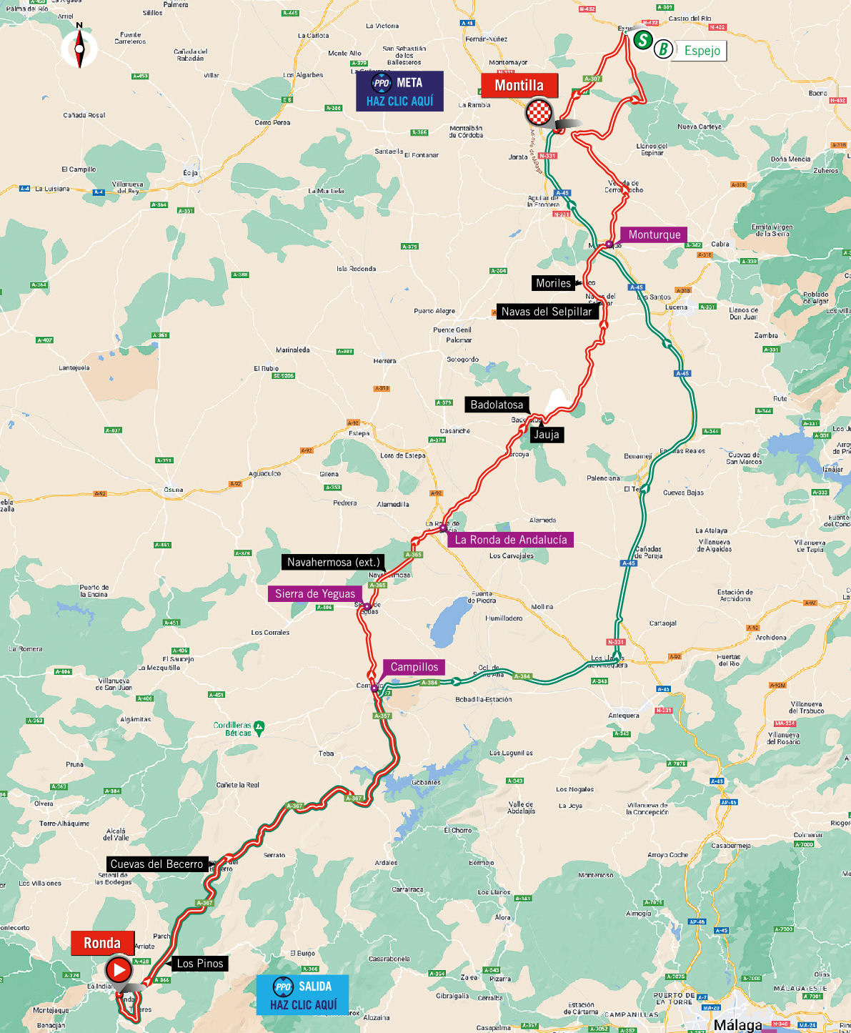 Mapka 13. etapu Vuelta a Espana 2022