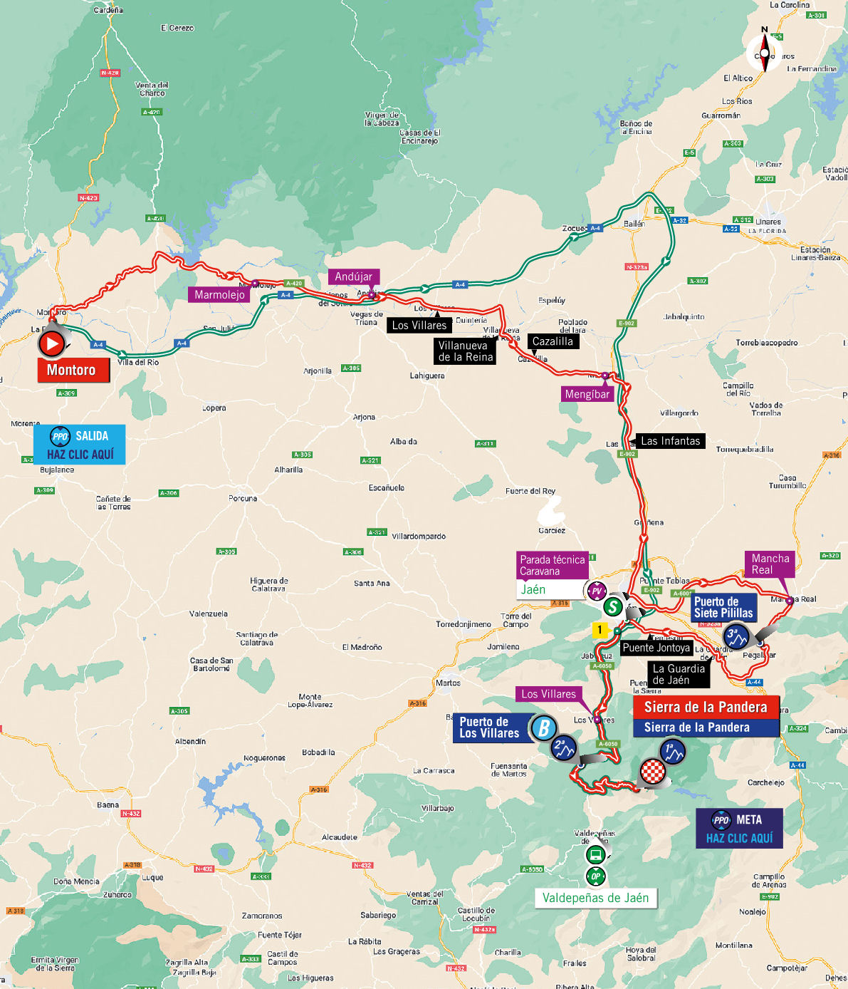 Mapa 14. etapu Vuelta a Espana 2022