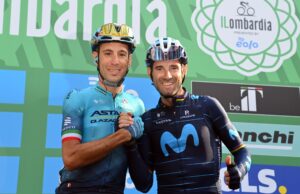 Vincenzo Nibali i Alejandro Valvede przed ostatnim wyścigiem w karierze: Il Lombardia w 2022 roku