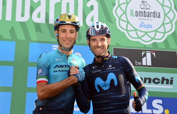 Vincenzo Nibali i Alejandro Valvede przed ostatnim wyścigiem w karierze: Il Lombardia w 2022 roku