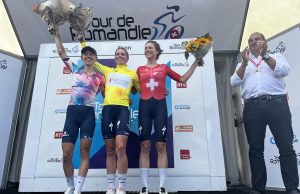 Katarzyna Niewiadoma na podium Tour de Romandie
