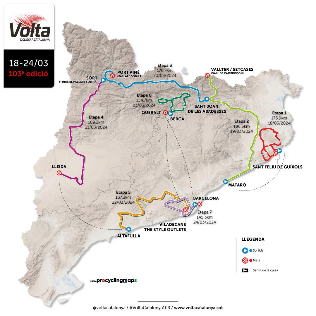 mapa Vuelta a Catalunya 2024